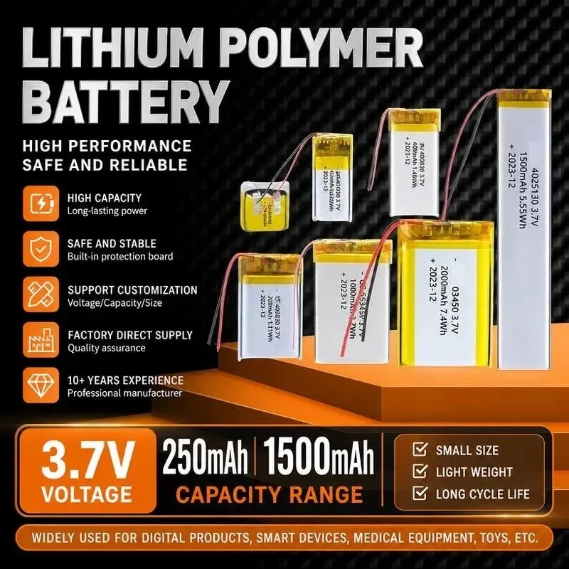 [New] 100pcs 102050 103040 103030 103048 103443 103450 Polymer lithium battery 3.7V 1500mAh