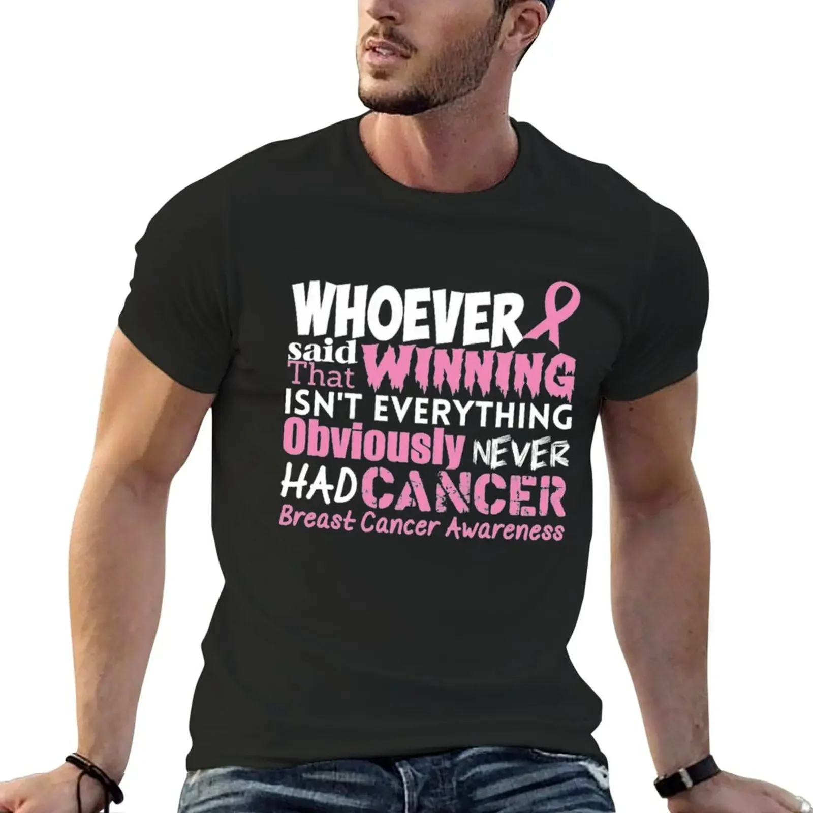 Breast Cancer Awareness Gifts Support Cancer Survivor T-Shirt shirts graphic tees customs anime men t shirts