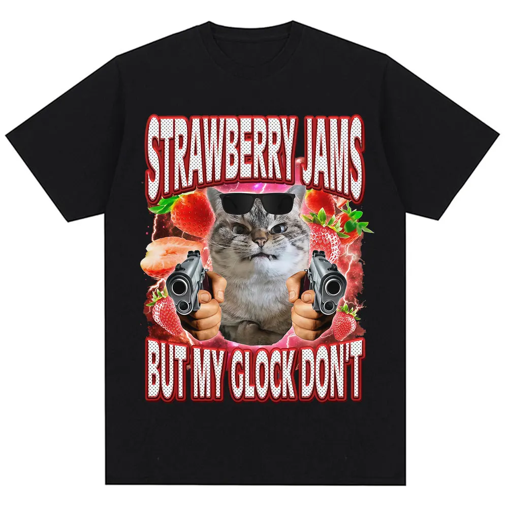 Funny Kittler - تي شيرتات مضحكة للرجال والنساء من Meme Cat، تي شيرتات أنيقة برقبة دائرية لطيفة، ملابس شارع قطنية كبيرة جدًا.