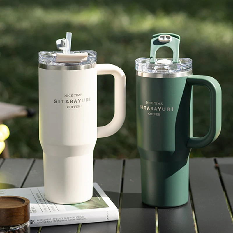 

900ml Thermos Water Bottle 304 Stainless Steel Coffee Cup Cold and Hot Double-layer Insulated Cup Tumbler Car Travel Mug