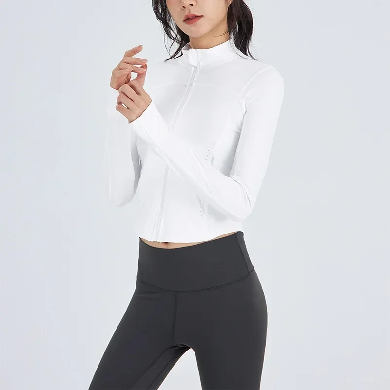 Women's Sport Yoga Clothes Lightweight Breathable Outdoor Running Fitness Suit UV Protection Tight Fit Sunscreen Outerwear