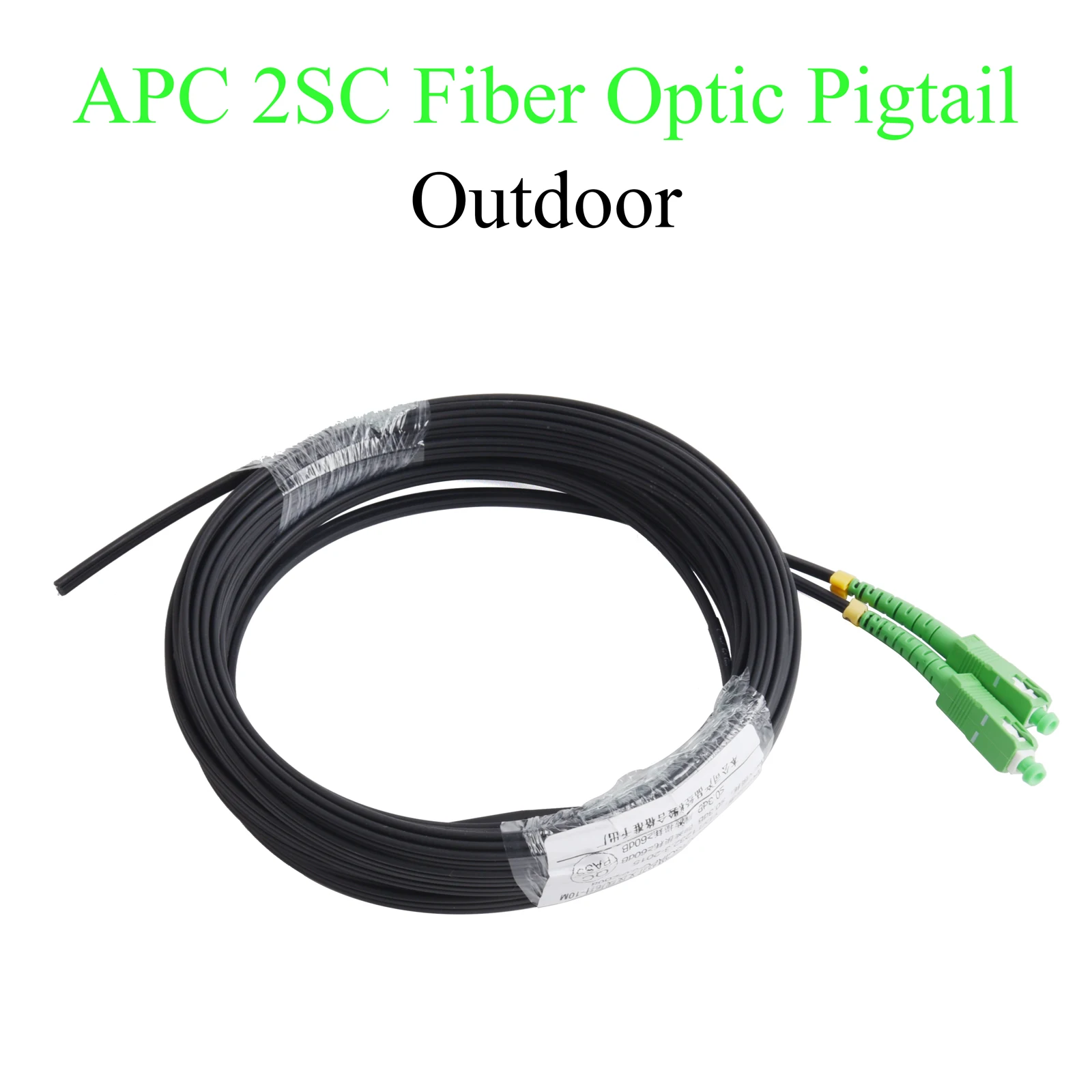 

APC 2SC Fiber Optic Pigtail 2-Core Optical Wire Outdoor Single-mode Simplex Patch Cord Cable 100M