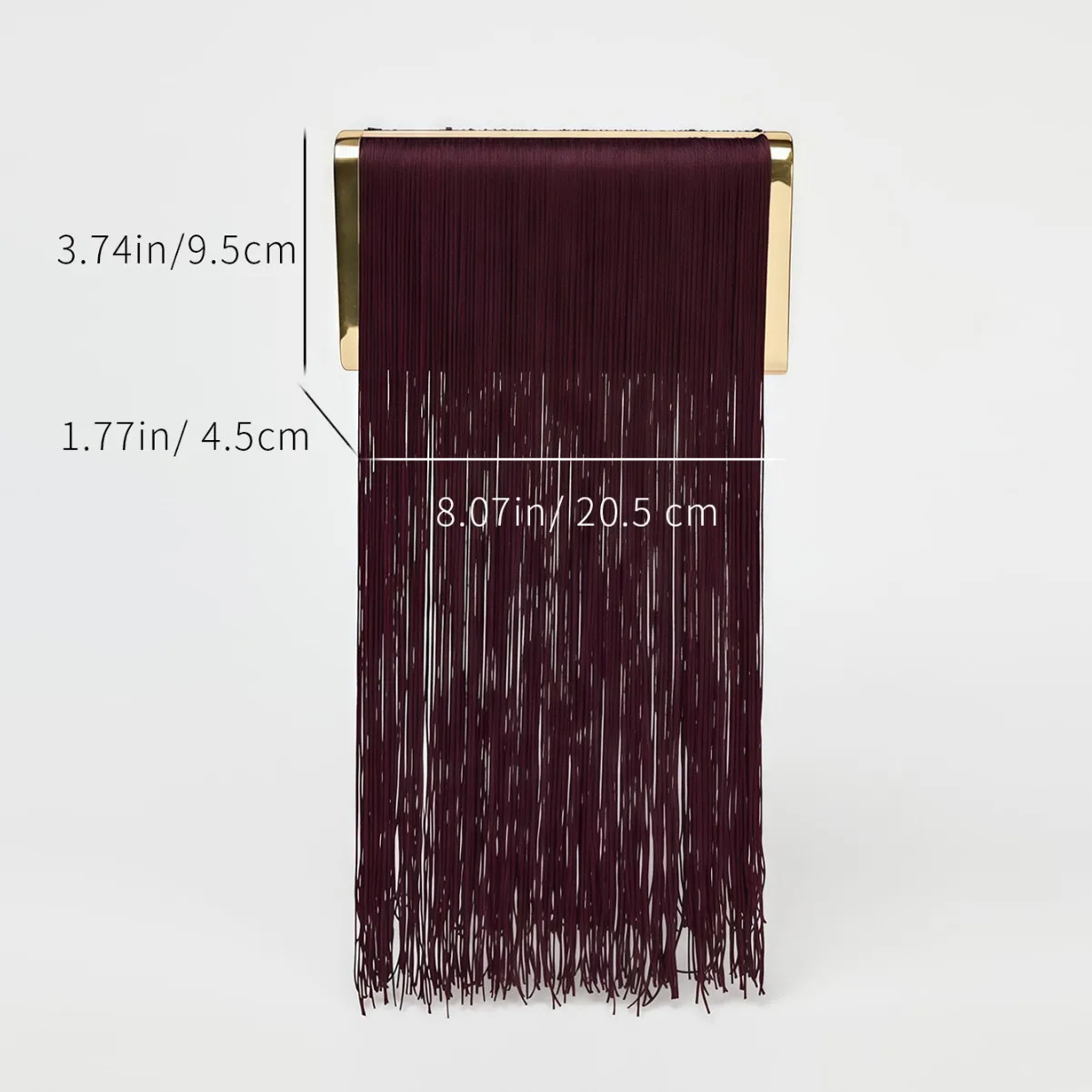 Tassel ornament hard box banquet bag new retro burgundy party party dinner bag versatile chain clutch bag