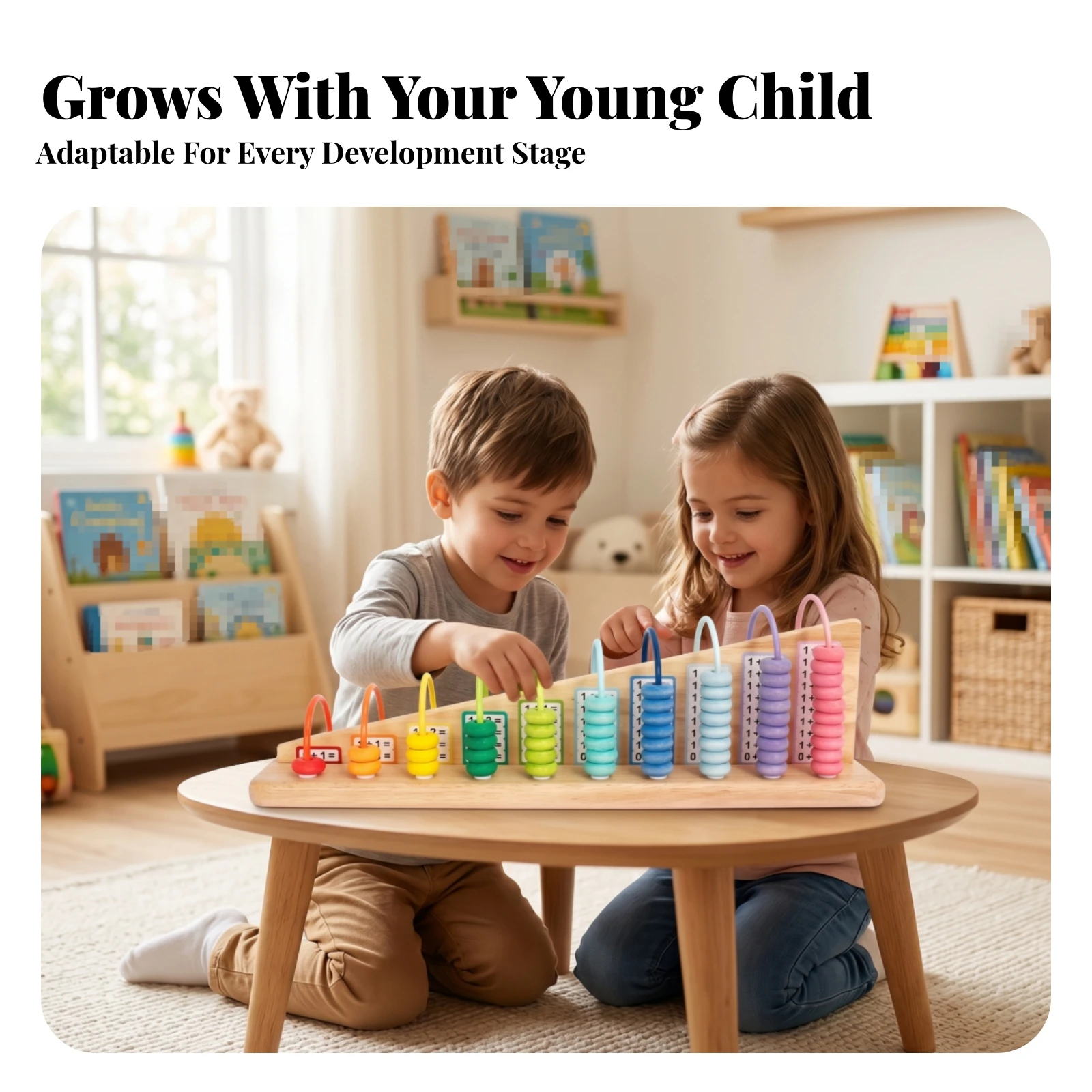 Child-Centered Math Board Hands-on Learning Child-Centered Math Toy Addition Subtraction Board Slanted Arithmetic Bead Toy