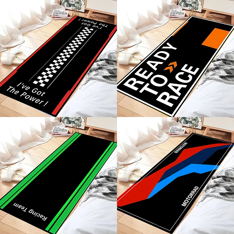 Motorcycle Carpet Garage Mat Racing Cool Moto Display Motorcycle Display Mat Anti-slip Home Decor Long Strip Comfortable Rug