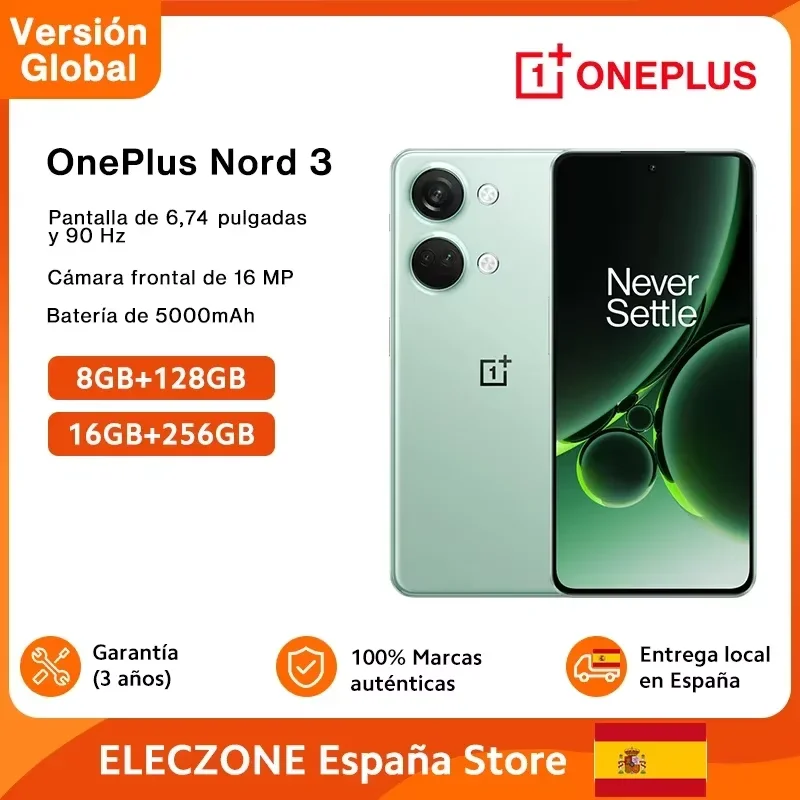 Global Version  OnePlus Nord 3 5G 8GB 16GB RAM MediaTek Dimensity 9000 120Hz Super Fluid AMOLED Display 80W SUPERVOOC Charger