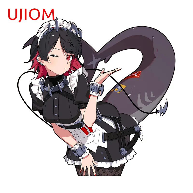 

UJIOM Kawaii Shark Girl Wall Sticker Trendy Interesting Creative Ellen Joe High Quality Decal Kitchen Cupboard Decoration