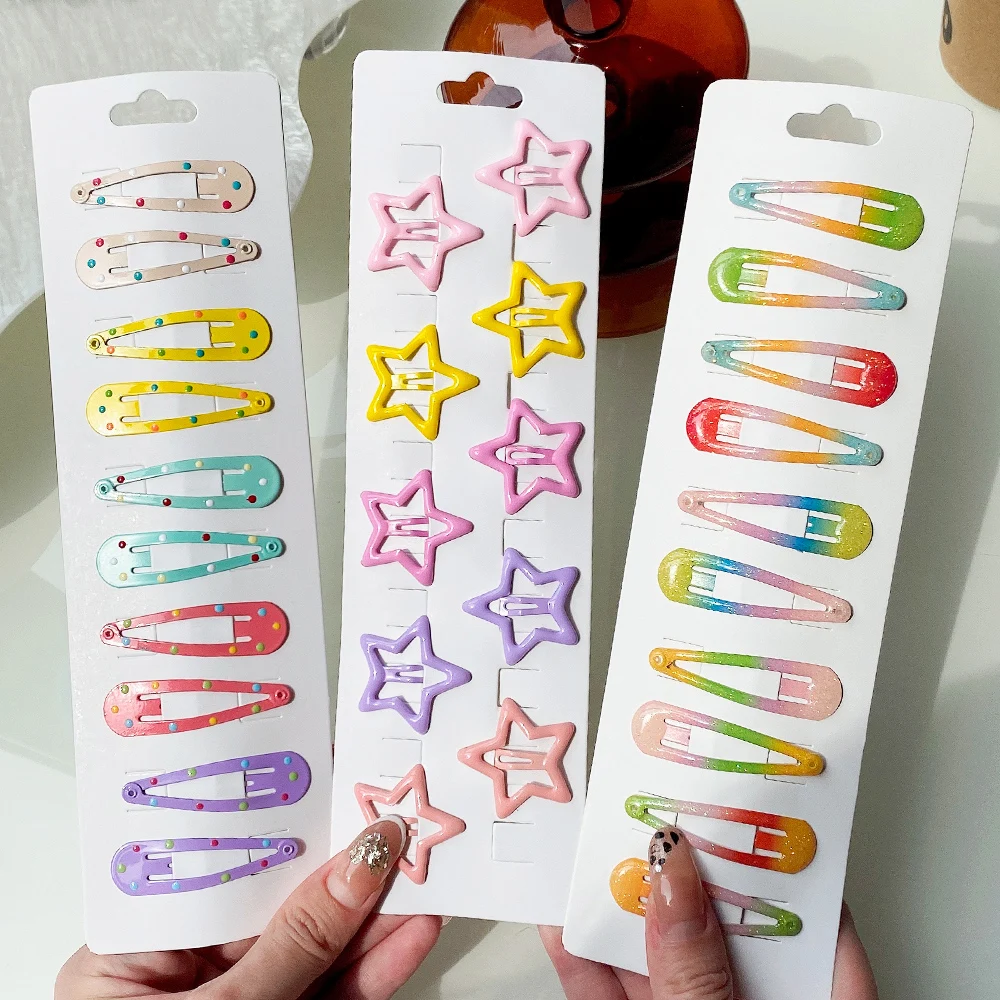 10/30Pcs/Set New Women Girls Cute Colorful Waterdrop Shape Hairpin Sweet Hair Clips Barrettes Slid Clip Fashion Hair Accessories