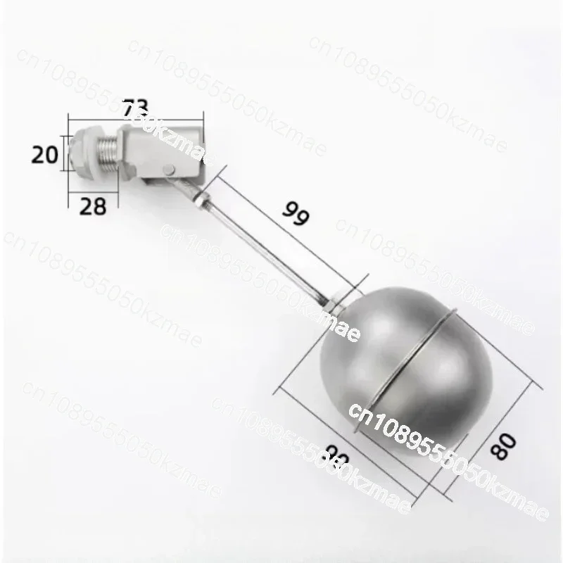 

304 Stainless Steel Float Valve - High Strength Adjustable Float Ball Valve for Steam Boiler/Water Tank, Industrial Grade