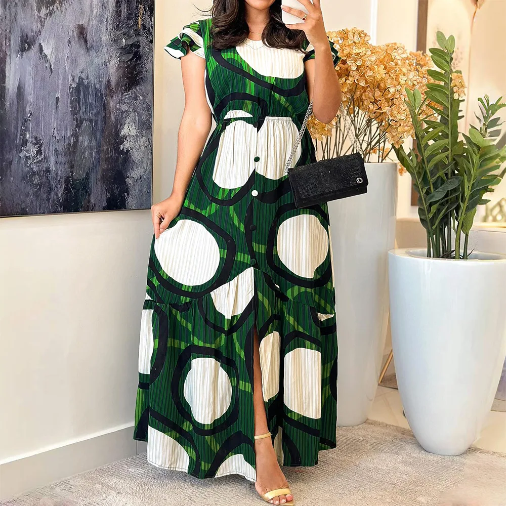 

Long Dress Women Dresses Party Club Sleeveless Print Vestidos Elegant Splice Y2k Streetwear Beach High Waist 2025 Work Ruffles