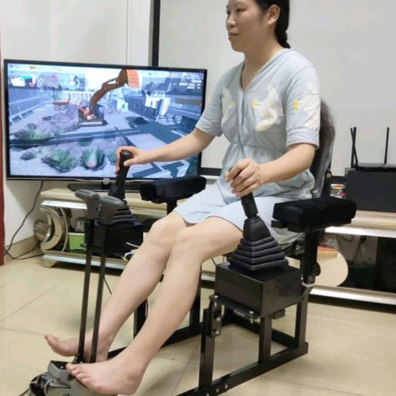 

Large excavator real machine handle grabbing gravity feel learning driving emulator ditch soil hook computer building simulation