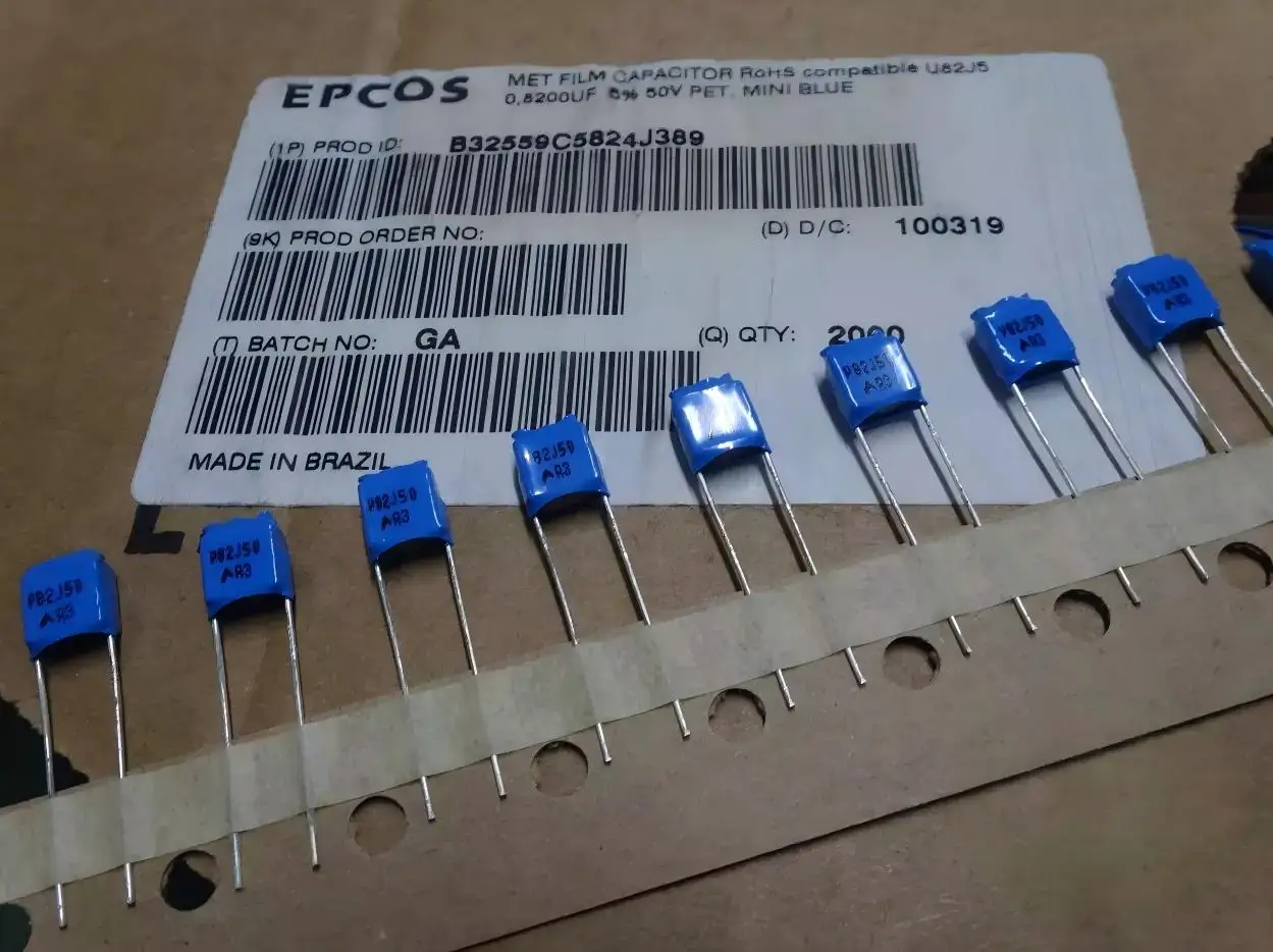 10pcs/lot Original 0.82μF/50V 820nF U82 824 P5MM multi-layer cake capacitor B32559C5824J