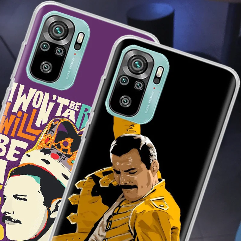 Rock Funky Freddie Mercury Queen Phone Case For Xiaomi Poco X6 X5 X4 F4 GT X3 F6 Pro 5G M5 M5S M4 M3 F5 F3 F2 F1 Mi Note 10 Lit