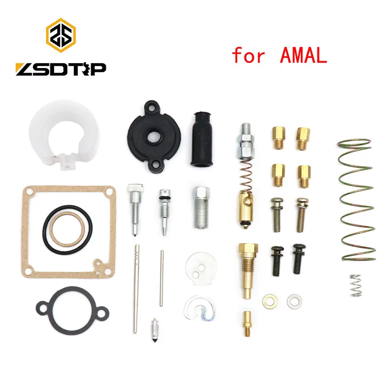 ZSDTRP Repair Kit for AMAL Racing Carburettor Float Main Jet Needle Nozzle Adjusting Screw Gasket Set