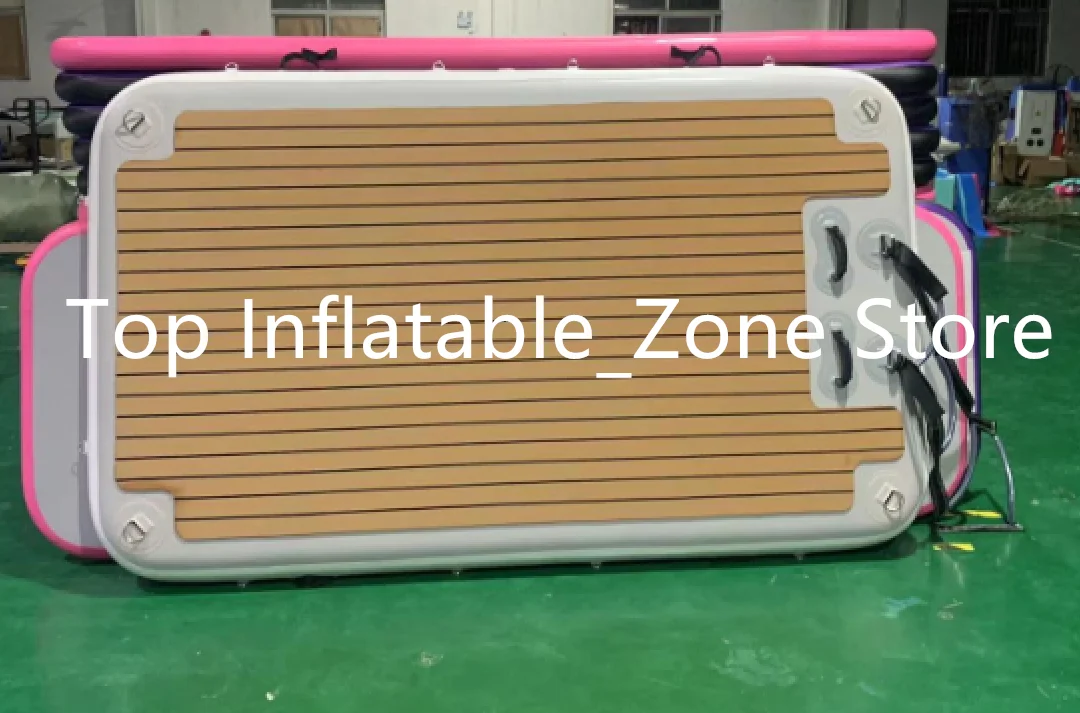 Drop Stitch Material Inflatable Swim Platform Factory Wholesale Inflatable Air Floating Dock Platform With Ladder  Cheap Price