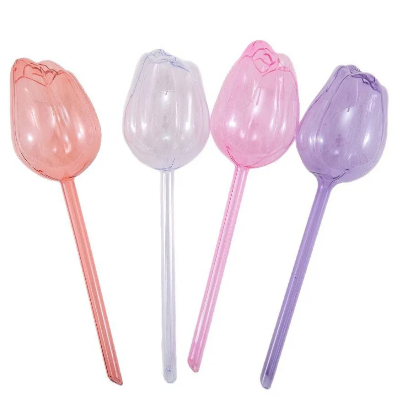 Plastic Pink Tulip Plant Watering Balls, Suitable for Indoor Outdoor Plants, Automatic Watering , and  Automatic Plant Drippers