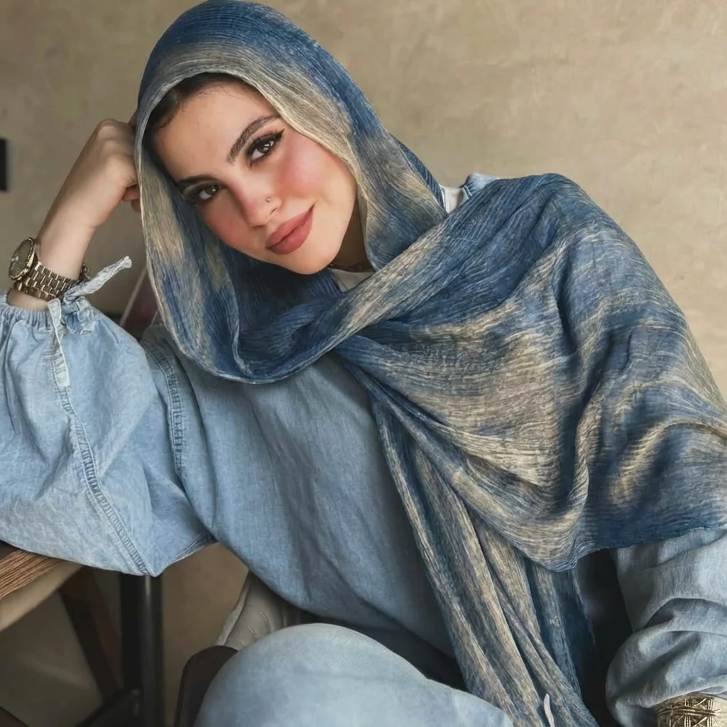 Ramadan Modal Rayon Muslim Hijabs Women Solid Gradient Scarves Shawl Luxury Eid Hijab Wrap Islam Turban Female Headscarf view 6