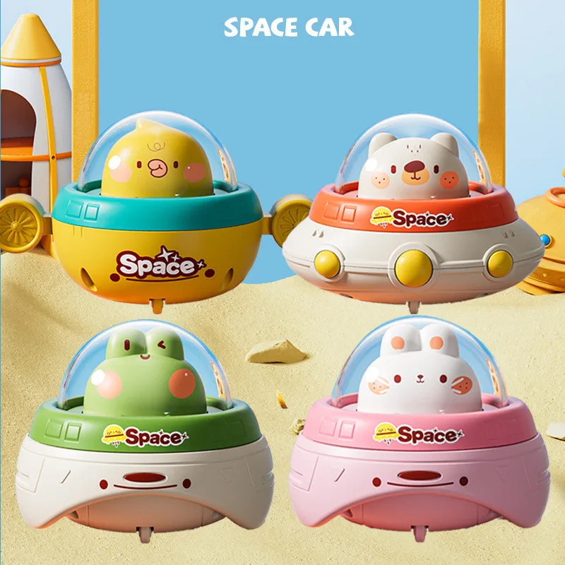 Baby Toy Cars UFO, Animal Cartoon Press and Go Cars for Toddlers, Baby Animal Racing Cars, Infant Play Vehicle Set