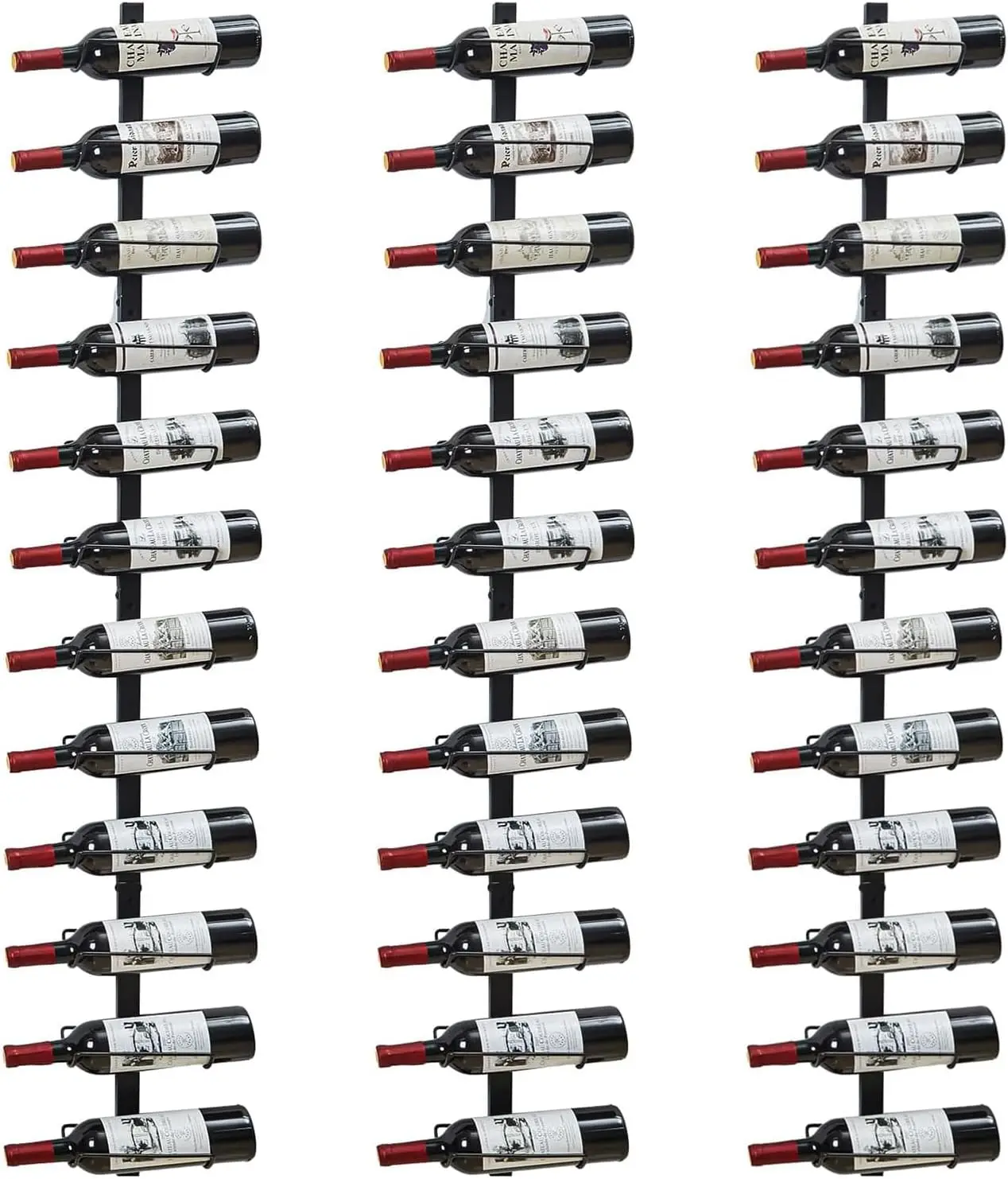 

3-Pack Wall Mounted Wine Rack, Holds 36 Bottles, DIY Display for Kitchen Bar Dining Room