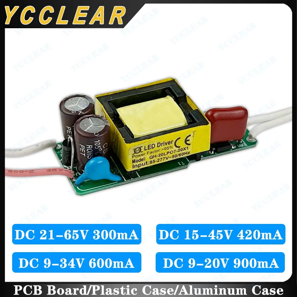 LED Driver DC 21-65V 15-45V 9-34V 9-20V 900mA 600mA 420mA 300mA Lighting Transformers For 7W 10W 12W 15W 18W 20W Power Supply