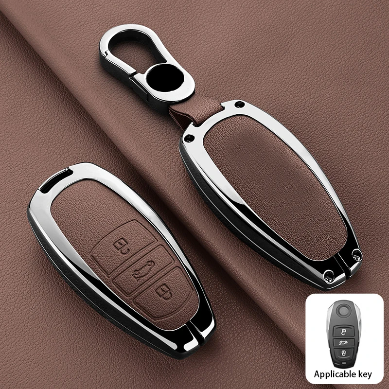 Suitable for Volkswagen Touareg key protective case 2011-2018 second-generation Touareg premium car key cover keychain accessory