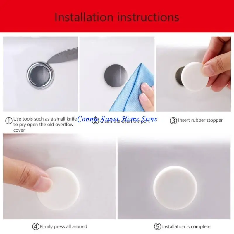 LXAF 10Pcs Rubber Sink Overflow Rings Cover Kitchen Sink Washbasin Drain Seal Stopper Bathtub Drain Caps Bathroom Accessories
