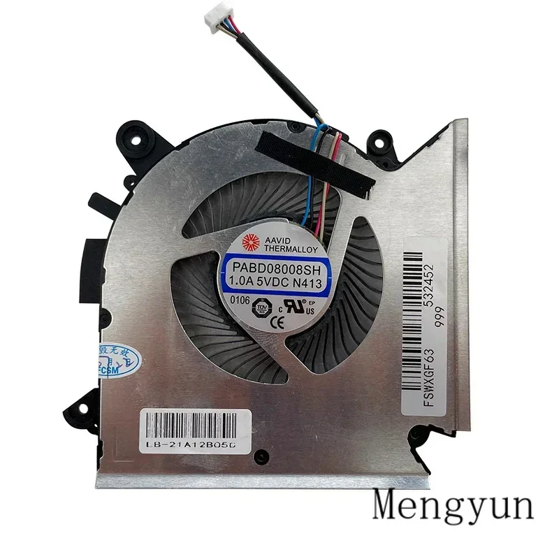 New cpu cooling fan for MSI GF63 16R1 16R2 fan cooler radiator PABD08008SH DC 5V 1.0A N413