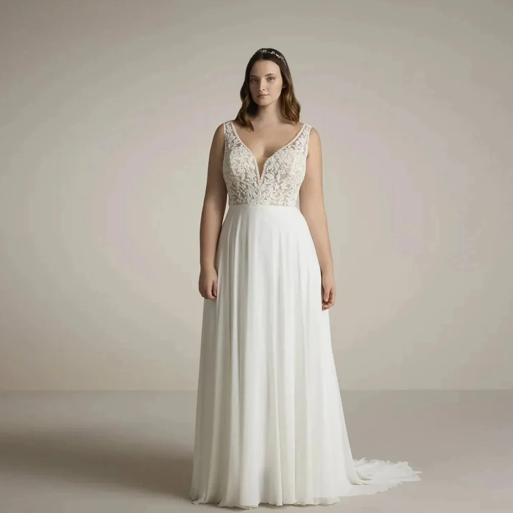 

A Line Wedding Dresses Boho V Neck Modern Bride Dresses Button Back Eleglant Dresses For Women 2025 Robe De Mariée Summer