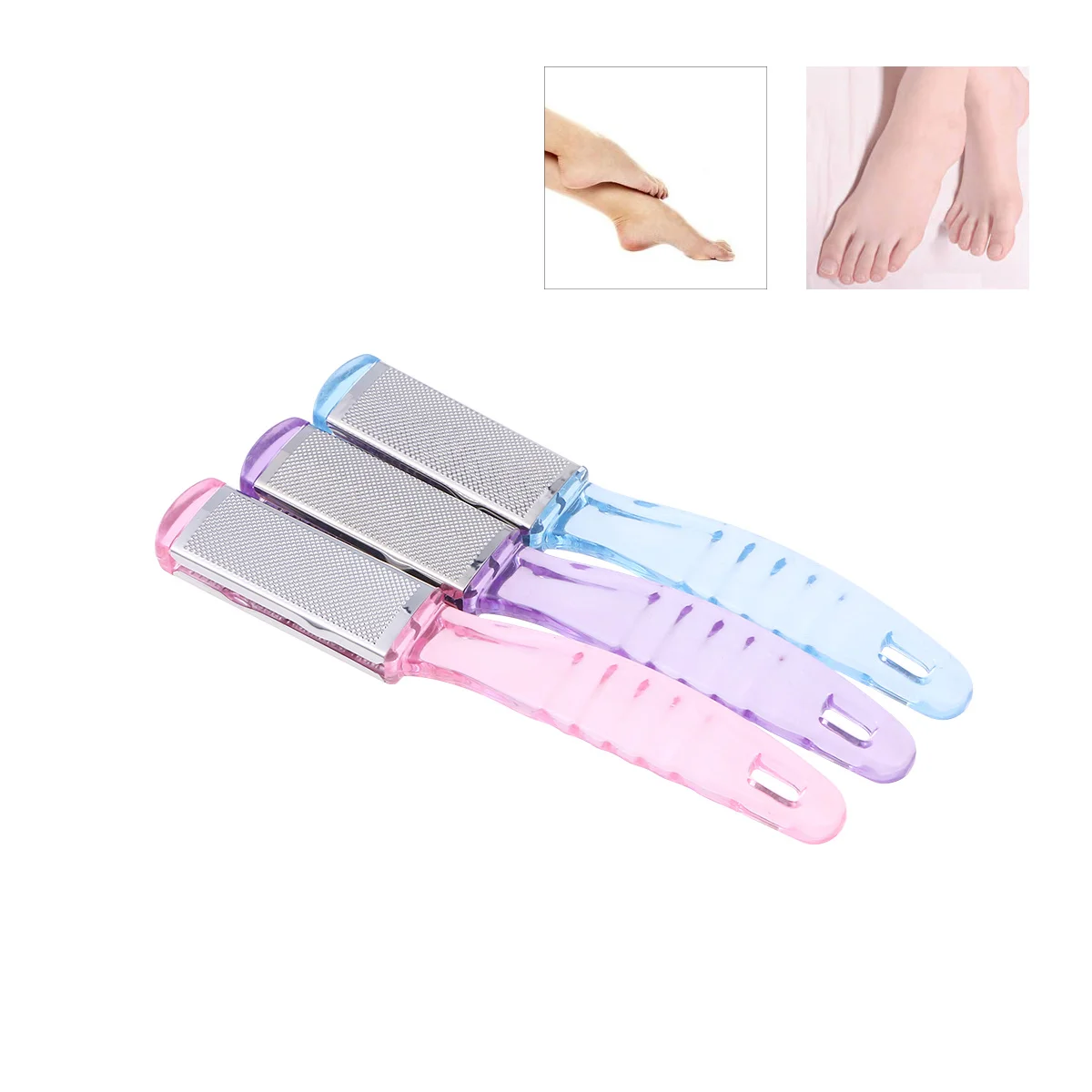 1 個足の角質除去剤両面ステンレス鋼プラスチック軽量耐久性のある角質除去スクラブリムーバー男性女性用