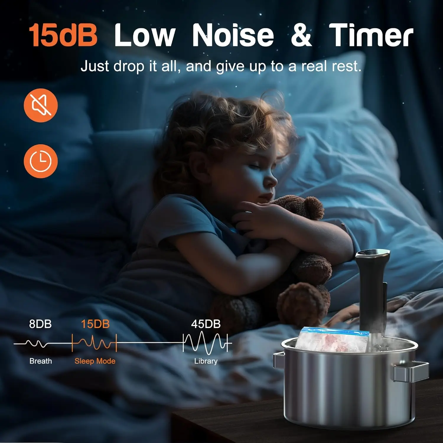 Sous Vide Cooker Ki، 1 Sous Vide achine LED، ifi Conrol، ier، Silence Sainls Seel Iersion Circul