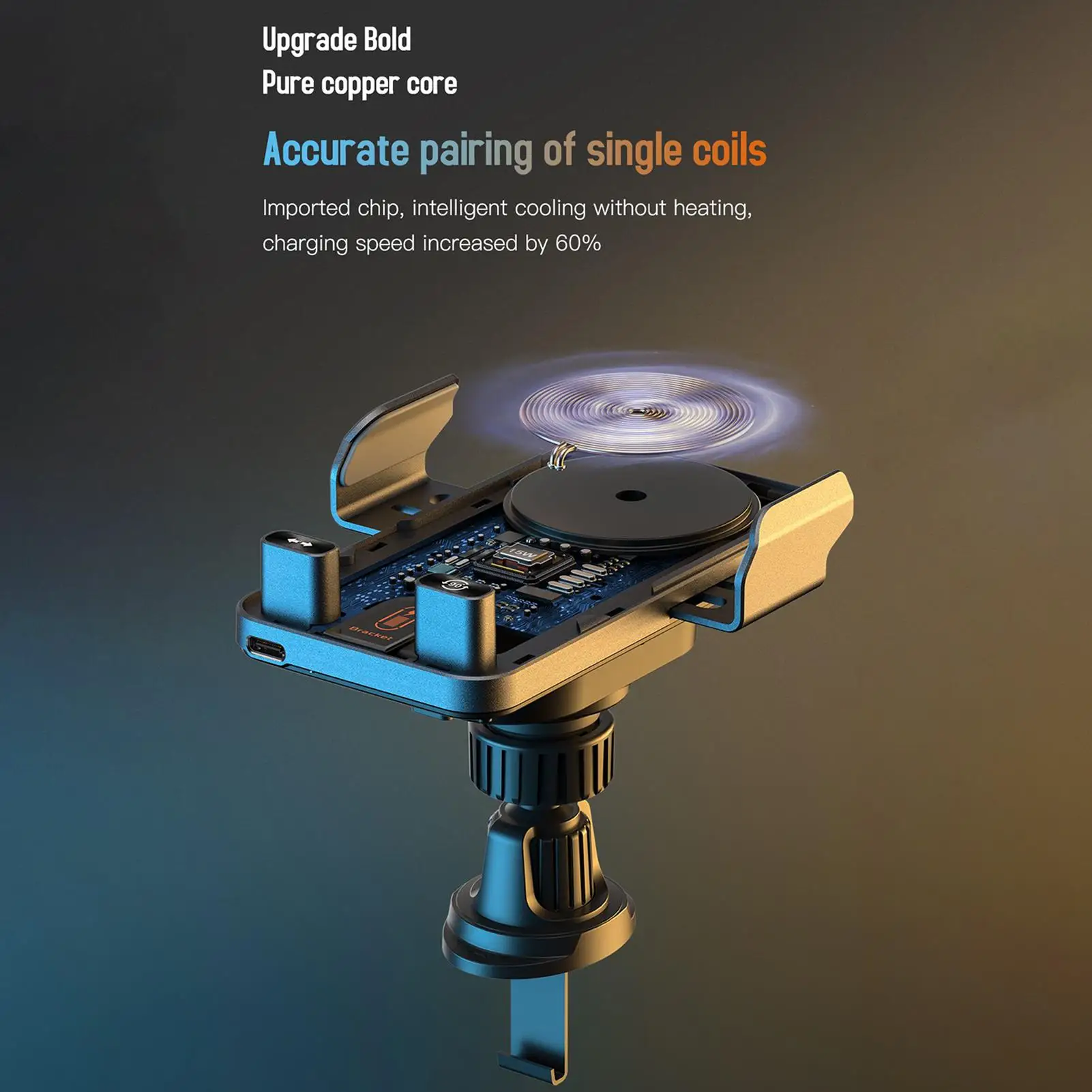 

Беспроводное зарядное устройство для автомобиля, 15 Вт, быстрая зарядка, навигационный кронштейн, автоматический зажим, автомобильный держатель для телефона для управления музыкой, потоковая передача видео