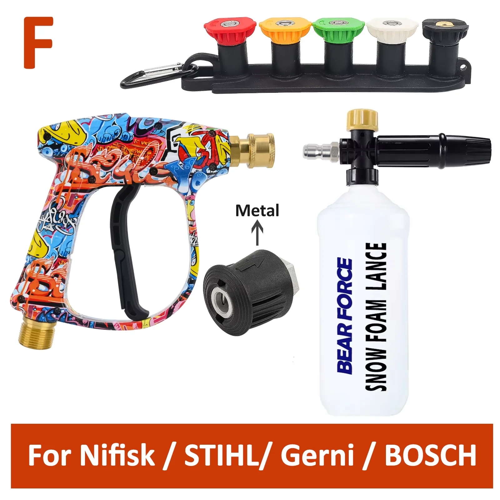 Hogedrukreiniger Waterpistool voor Car Cleaning Slang Connector Voor Karcher Nilfisk Parkside Bosch Quick Connector Nozzles