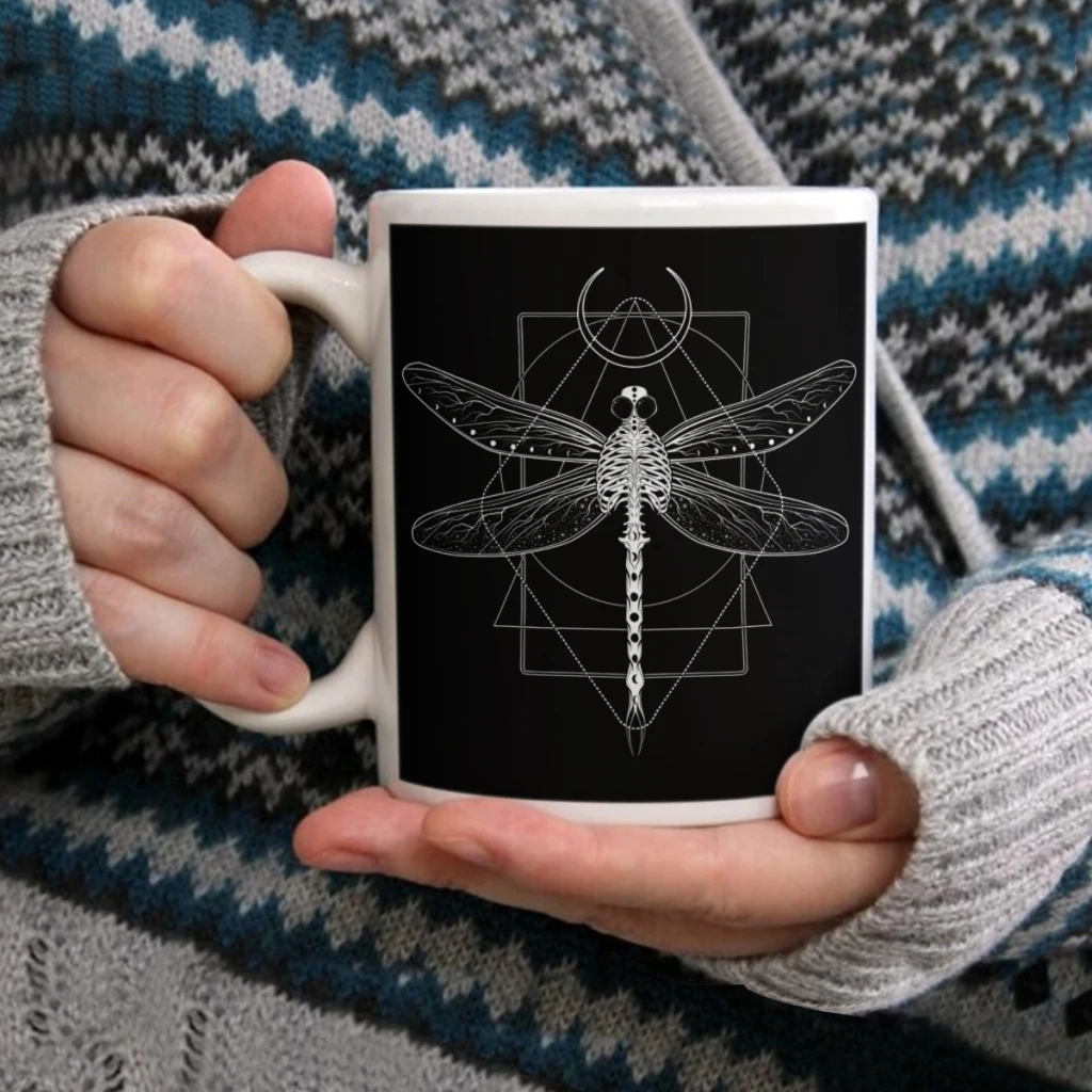 

Magical cosmic dragonflyCoffee Mug Tea Cup 11oz Coffee Cup Funny Birthday Ceramic Mug Personalized Cup