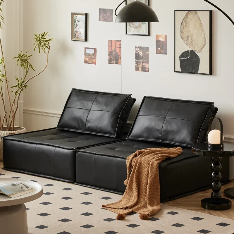 

Black Wooden Recliner Sofa Loveseat Minimalist Library Barber Couch Leather Living Room Mobili Per La Casa Bedroom Furniture