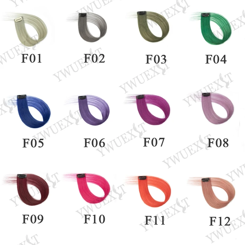 YWUEXT مشبك ملون في 16 بوصة وصلات شعر ملونة يسلط الضوء على قطع الشعر الطويلة المستقيمة للنساء والأطفال والبنات #3