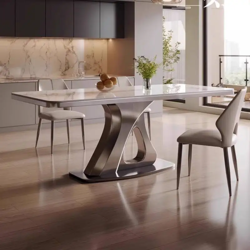 

Decorations Base Dining Table Set White Designer Mid Century Luxury Dining Table Living Room Mesa De Jantar Furniture For Home