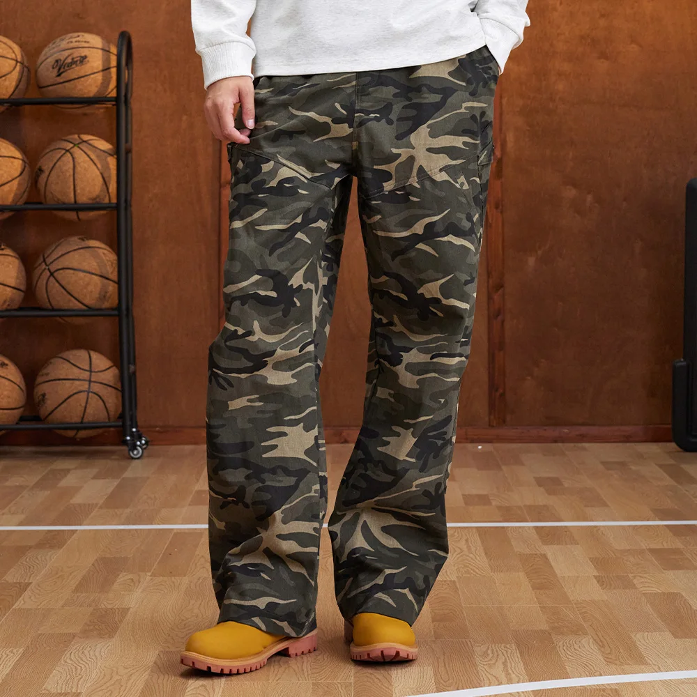 Veidoorn Camouflage Cargo Pants for Men Military Tactical Joggers Army Combat Hiking Pants Loose Fit Casual Sportswear