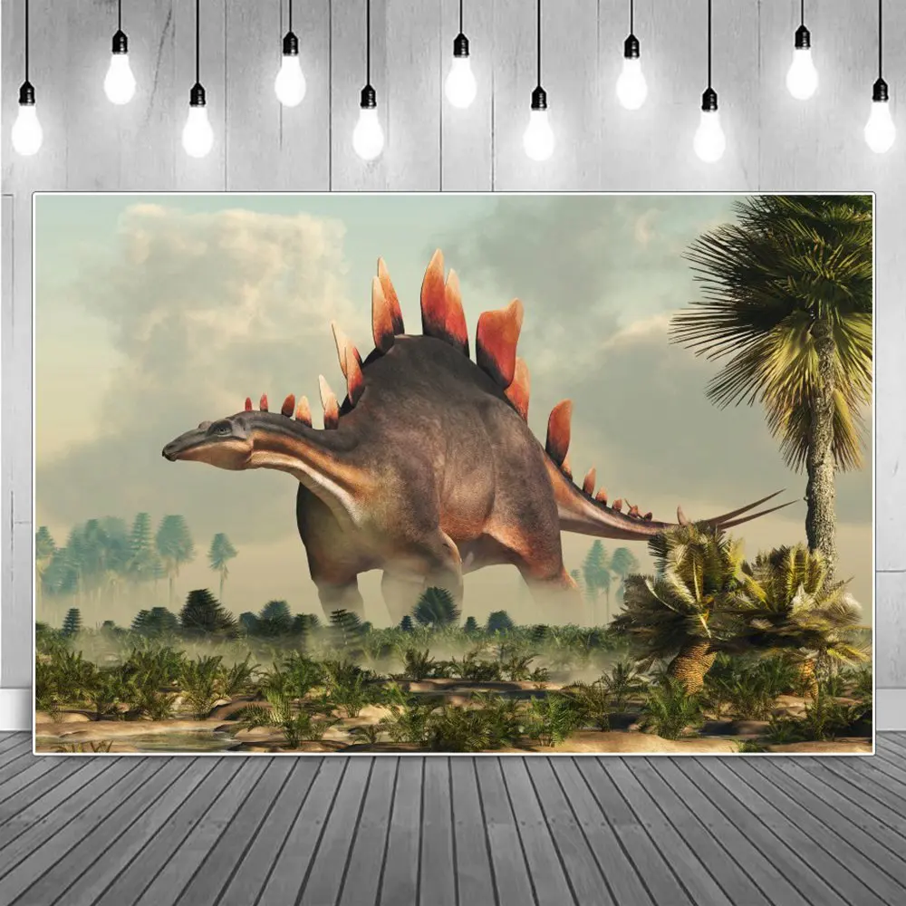 ジュラシックワールド恐竜トロピカル牧歌的な写真の背景カスタム赤ちゃんの誕生日パーティーの装飾写真の背景