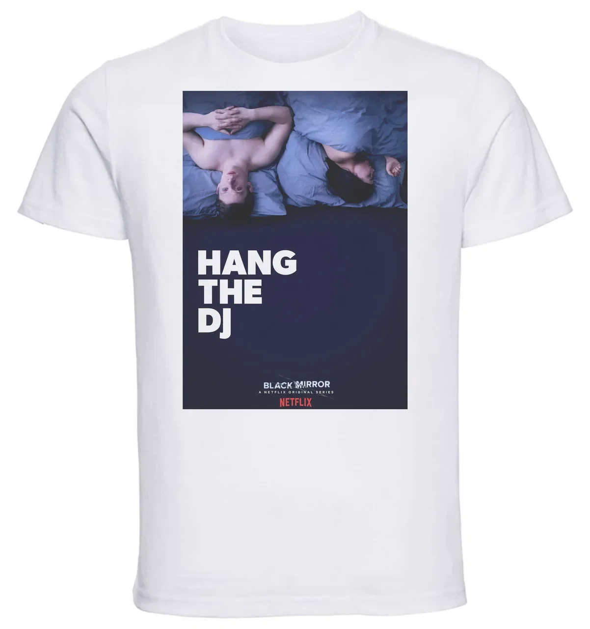 T-shirt Unisex - White - Black Mirror Hang The Dj