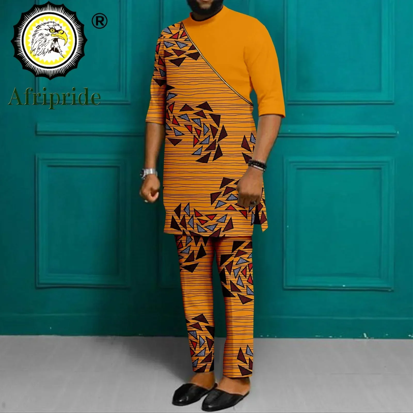 

Men`s Casual Tracksuit African Clothing Dashiki Printed Tops Pants 2 Piece Set Ankara Shirts Blouse Tribal Outfits A2216031