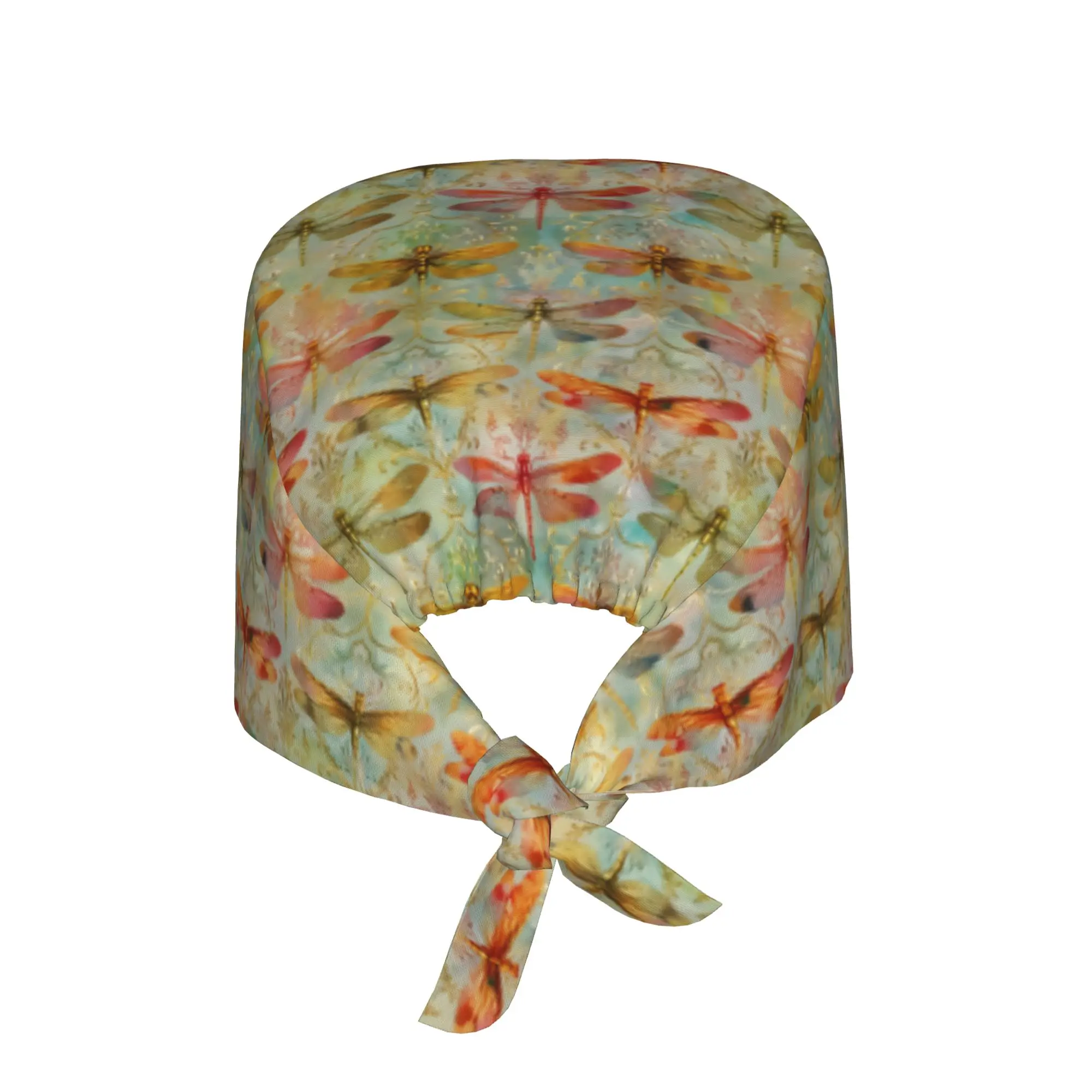 Colorful Morning Sun Dragonflies  Working Cap Surgical Hats Men Women  Operating Room Cap Nursing Cap Lab Works Hat