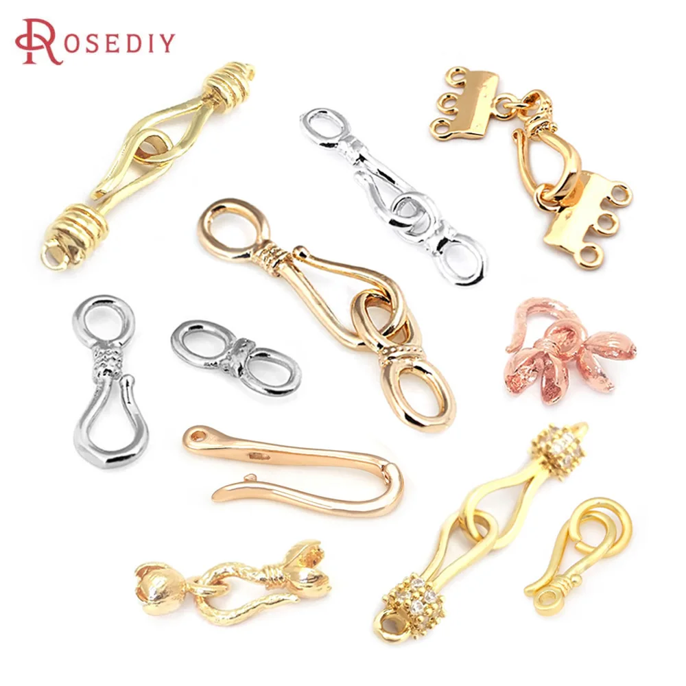 

18K Gold Color Silver Color Brass Necklace Bracelets Clasps Connector High Quality Jewelry Making Findings Diy Accessories