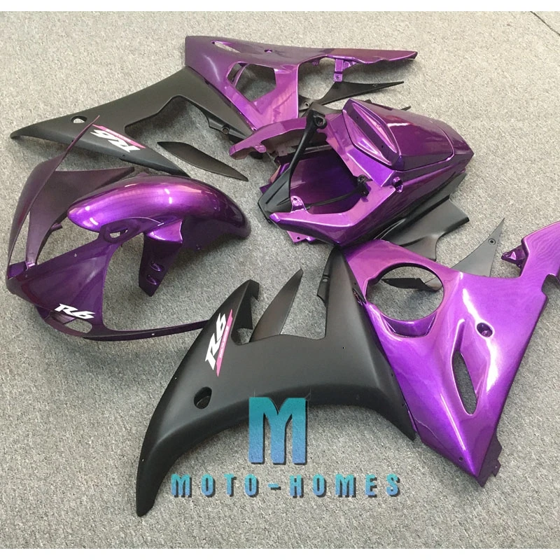 Injection Rebuild Fairings for Yamaha YZFR6 2003 2004 2005 05 YZF R6 Purple Black Bodywork Fairing Kits ABS Plastic Aftermarket