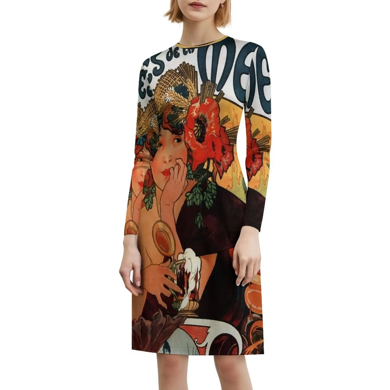 Beer Of The Meuse-Alphonse Mucha-1897 فستان بوهو أنيق أنيق لحفلات الزفاف على الشاطئ بيرة Meuse Alphonse Mucha #6