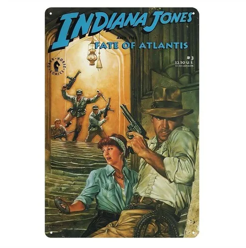 Póster Metálico del Templo del Destino de Indiana Jones, Letrero de Metal de 20x30cm