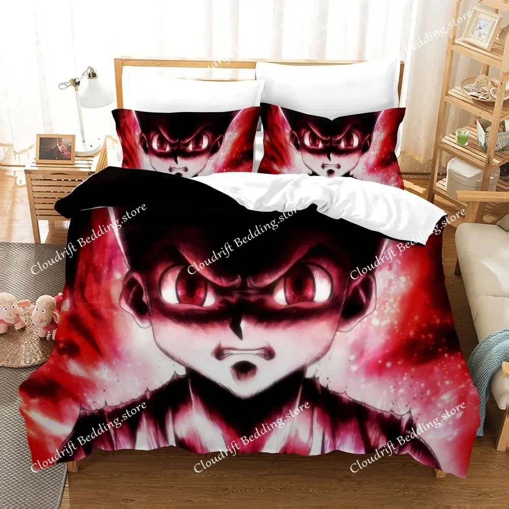 

Japanese Anime HUNTER×HUNTER Bedding Set HUNTER Print Duvet Cover Pillowcase Teenagers and children quilt cover Gift