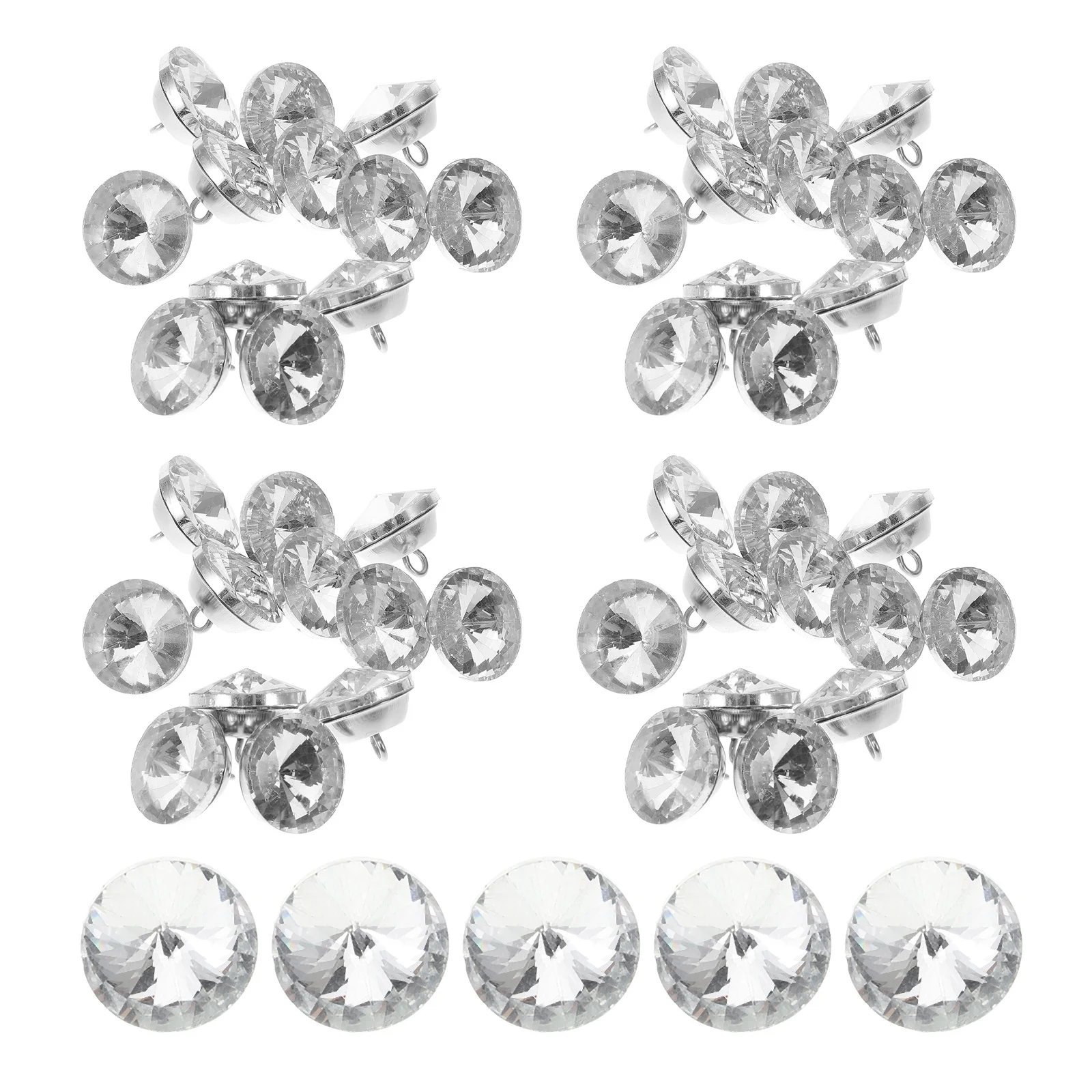 

50Pcs Crystal Decor Acrylic Buttons Sturdy Long Lasting Delicate Design DIY Sofa Couch Backpacks Buttons for Headboard