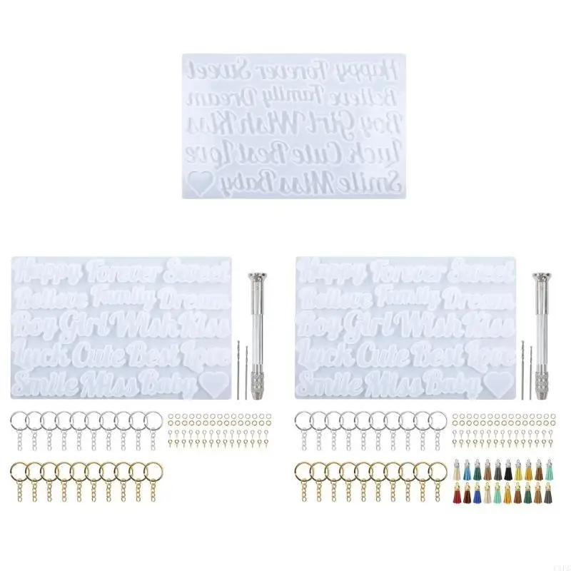 

Набор форм для ключей из смолы с алфавитом, форма для литья букв из смолы, аксессуары для ключей