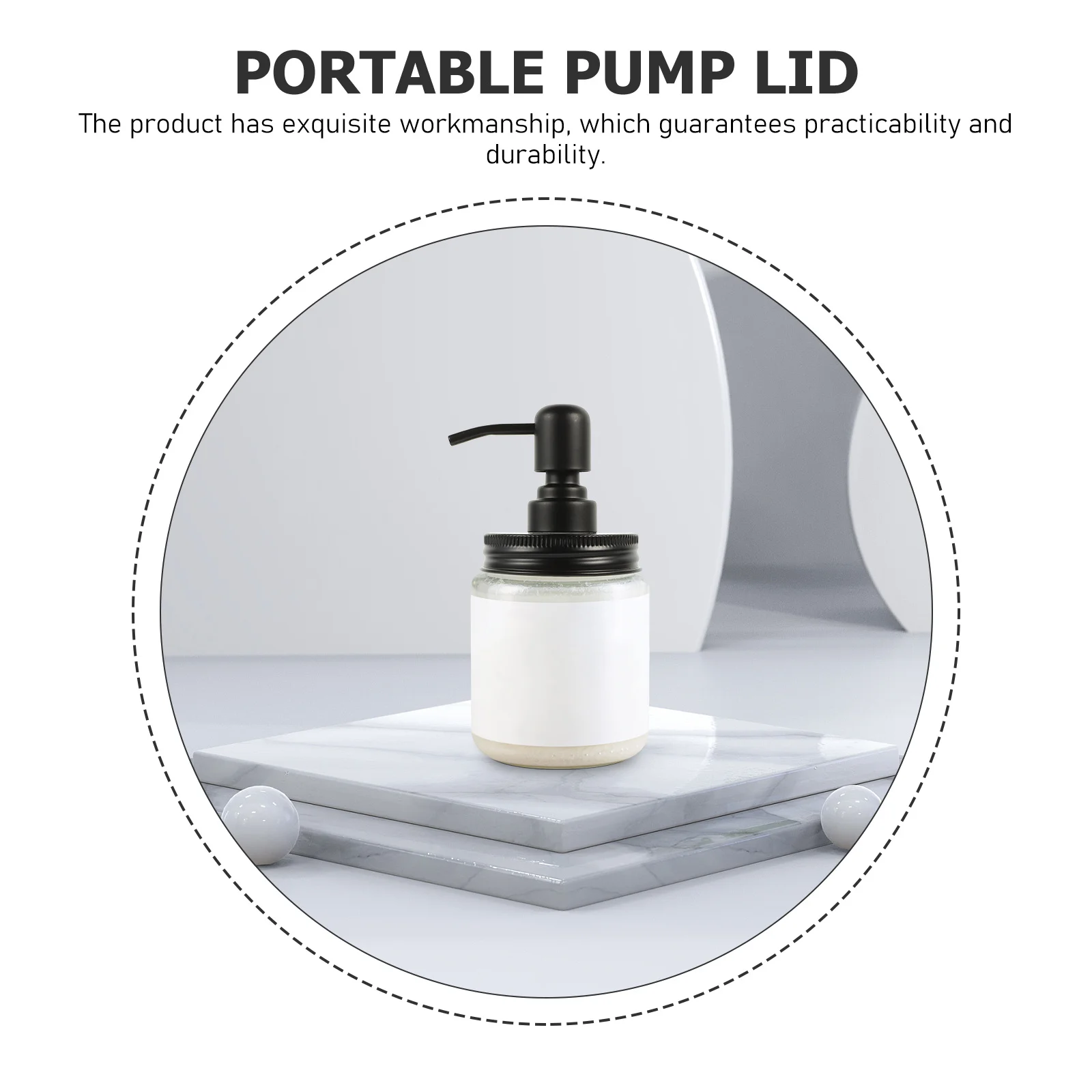 2Pcs Metal Dispenser Pump Lid Sturdy Wear-Resistant Smooth Edges Manual Press Design Practical Bathroom Lotion Bottle