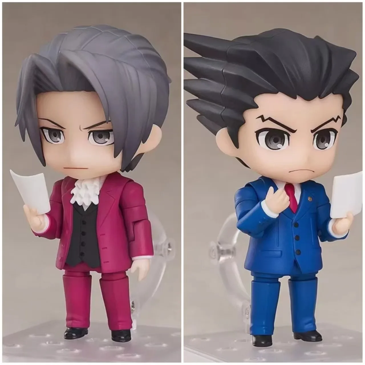 

Q Version Ace Attorney 1761 Phoenix Wright 1762 Miles Edgeworth Figures Desktop Movable Model Doll Set Toy Gift Regular Version